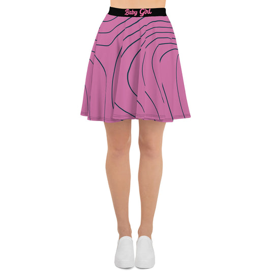 BabyGirl-Retro Flare Skirt(Pink Swirl)
