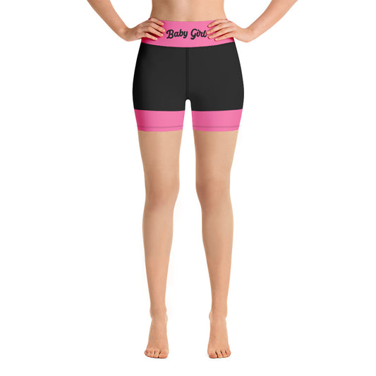 Babygirl Highwaist Shorts-Pink &Black