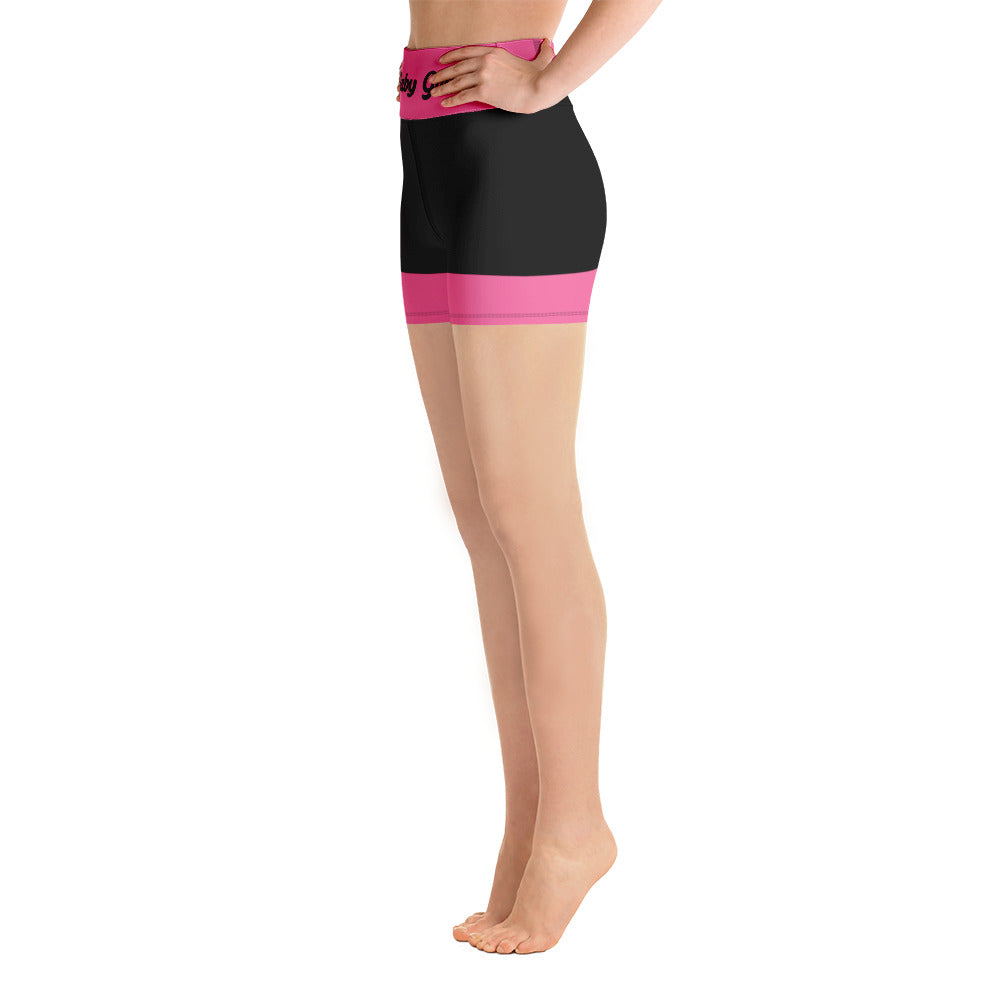 Babygirl Highwaist Shorts-Pink &Black