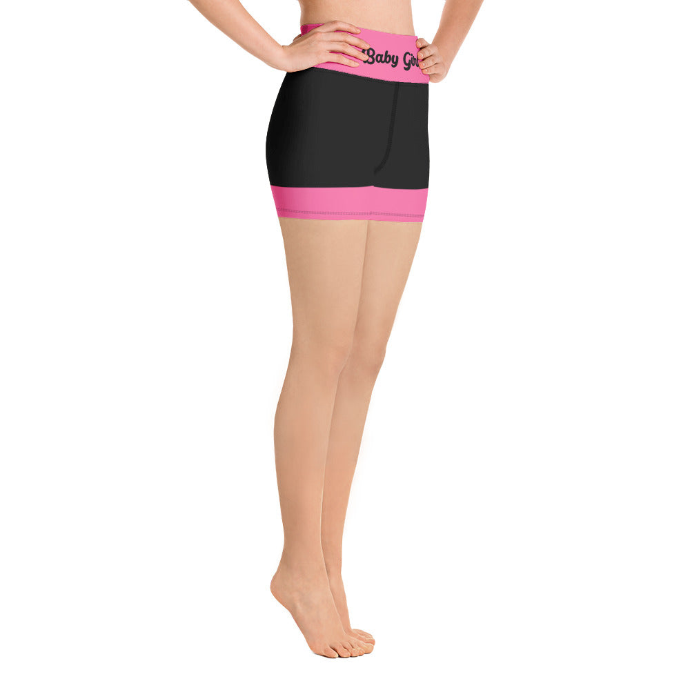 Babygirl Highwaist Shorts-Pink &Black