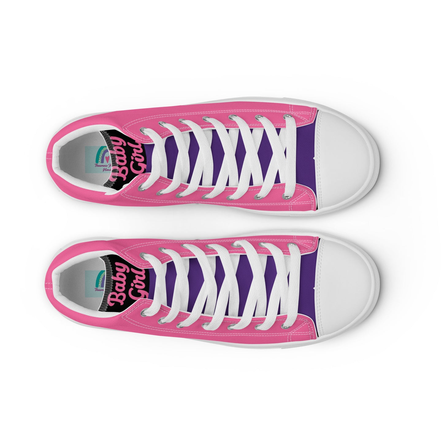 Babygirl-  High Top Canvas Shoes(Pink&Black)