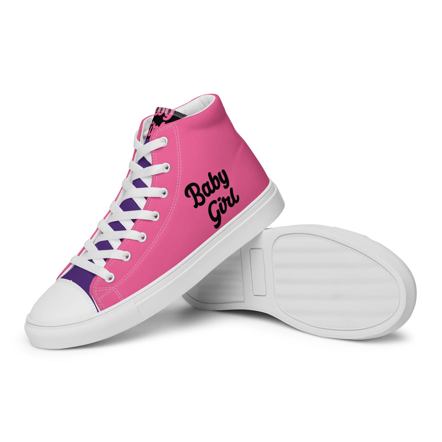 Babygirl-  High Top Canvas Shoes(Pink&Black)