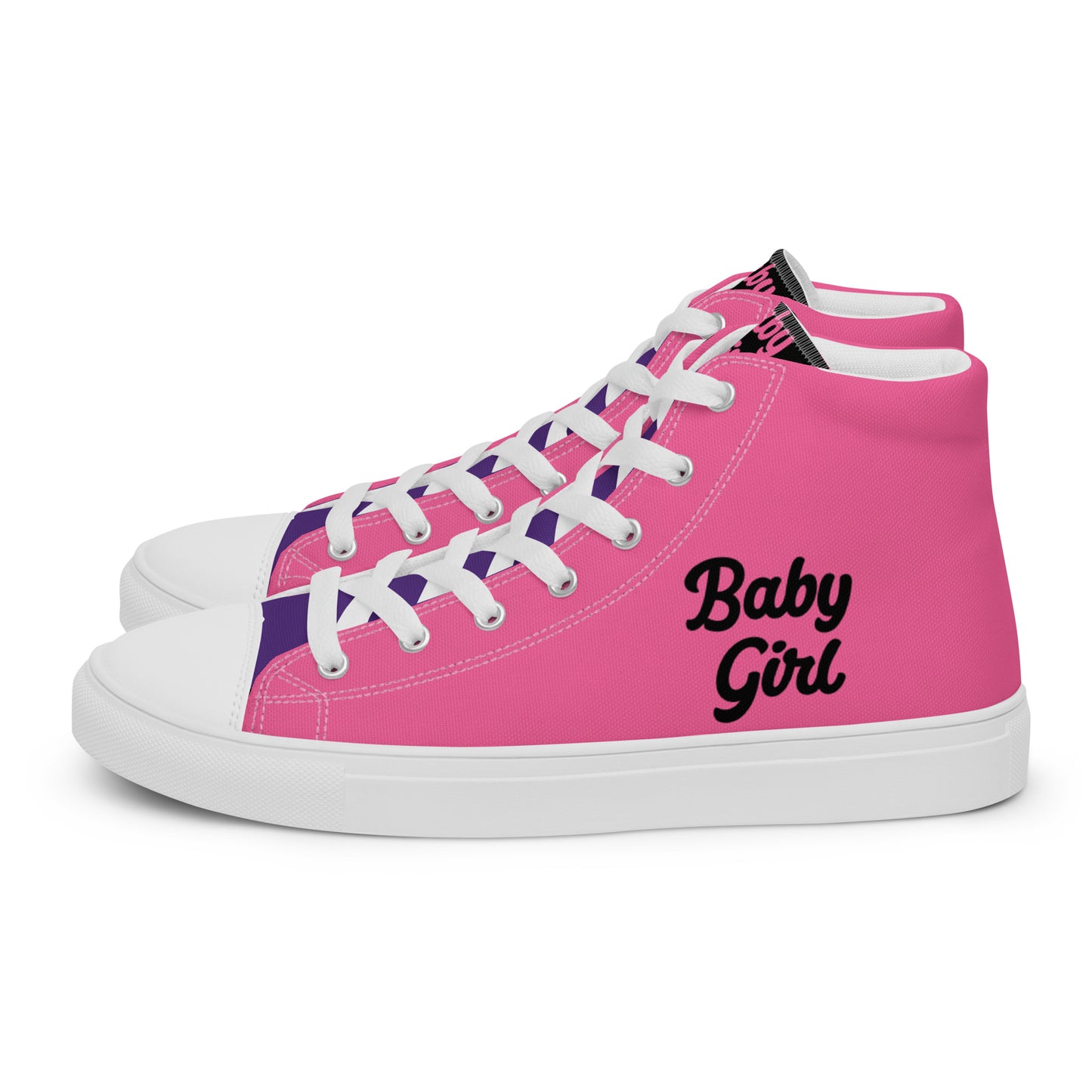 Babygirl-  High Top Canvas Shoes(Pink&Black)