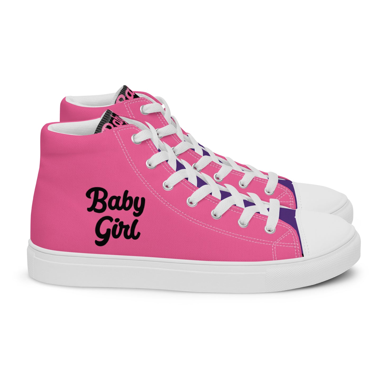 Babygirl-  High Top Canvas Shoes(Pink&Black)