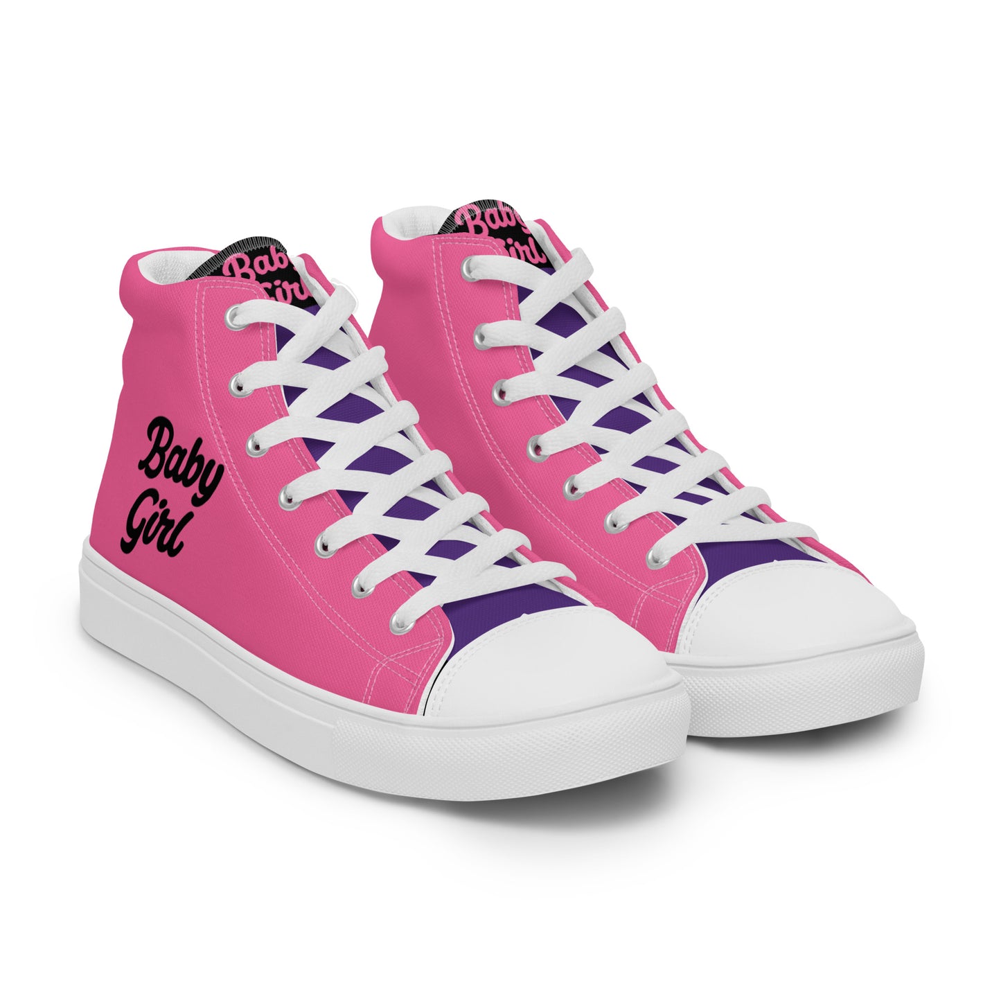 Babygirl-  High Top Canvas Shoes(Pink&Black)